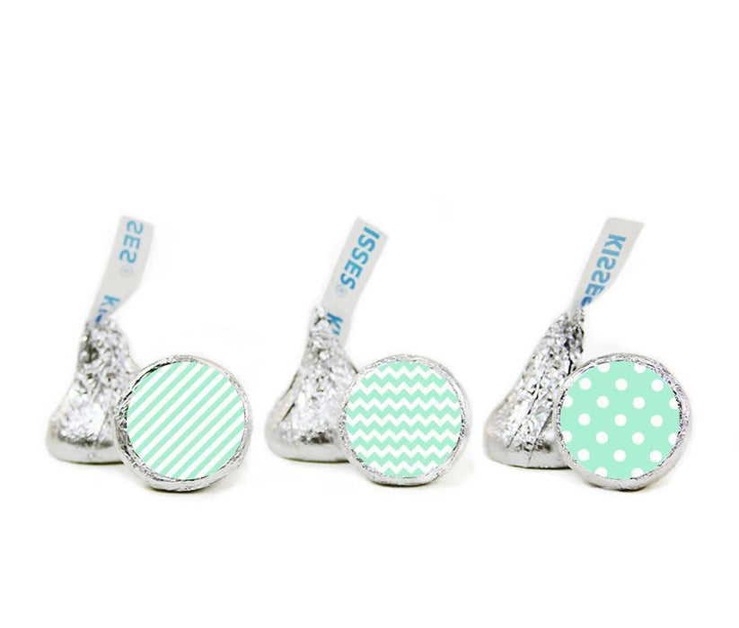 Polka Dots, Stripes, Chevron Hershey's Kisses Stickers-Set of 216-Andaz Press-Ivory-