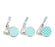 Polka Dots, Stripes, Chevron Hershey's Kisses Stickers-Set of 216-Andaz Press-Diamond Blue-