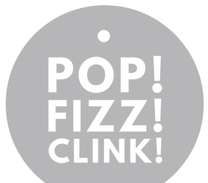 Pop, Fizz, Clink! Circle Gift Tags, Modern Style-Set of 24-Andaz Press-Gray-