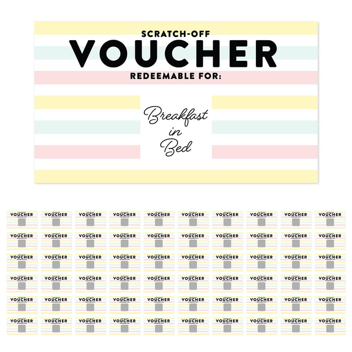 Pre-Printed DIY Scratch-Off Vouchers Couples Date Cards, Valentine's Day Love Coupons-Set of 60-Andaz Press-Polka Dots-