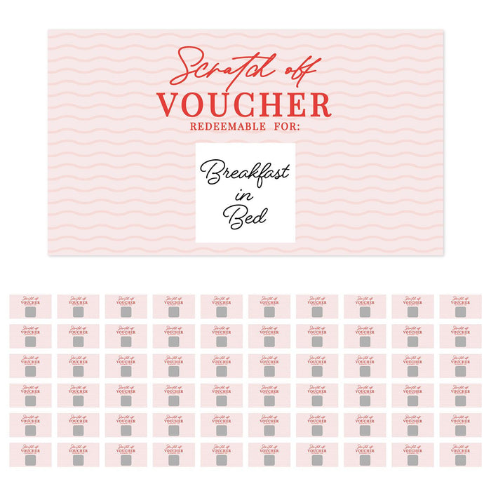 Pre-Printed DIY Scratch-Off Vouchers Couples Date Cards, Valentine's Day Love Coupons-Set of 60-Andaz Press-Polka Dots-