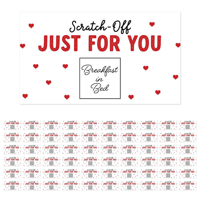 Pre-Printed DIY Scratch-Off Vouchers Couples Date Cards, Valentine's Day Love Coupons-Set of 60-Andaz Press-Polka Dots-