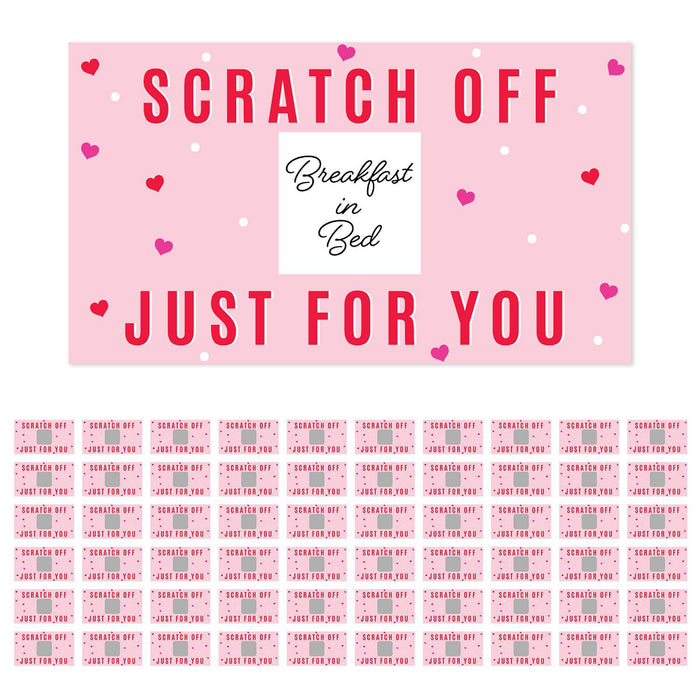 Pre-Printed DIY Scratch-Off Vouchers Couples Date Cards, Valentine's Day Love Coupons-Set of 60-Andaz Press-Polka Dots-