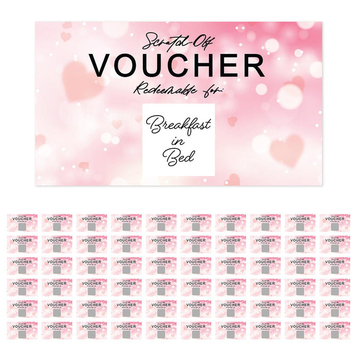 Pre-Printed DIY Scratch-Off Vouchers Couples Date Cards, Valentine's Day Love Coupons-Set of 60-Andaz Press-Polka Dots-