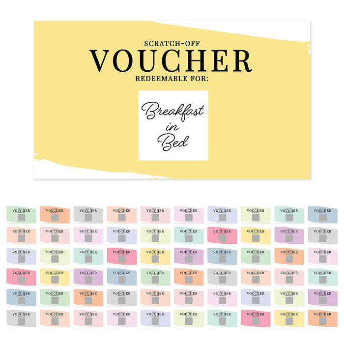 Pre-Printed DIY Scratch-Off Vouchers Couples Date Cards, Valentine's Day Love Coupons-Set of 60-Andaz Press-Polka Dots-