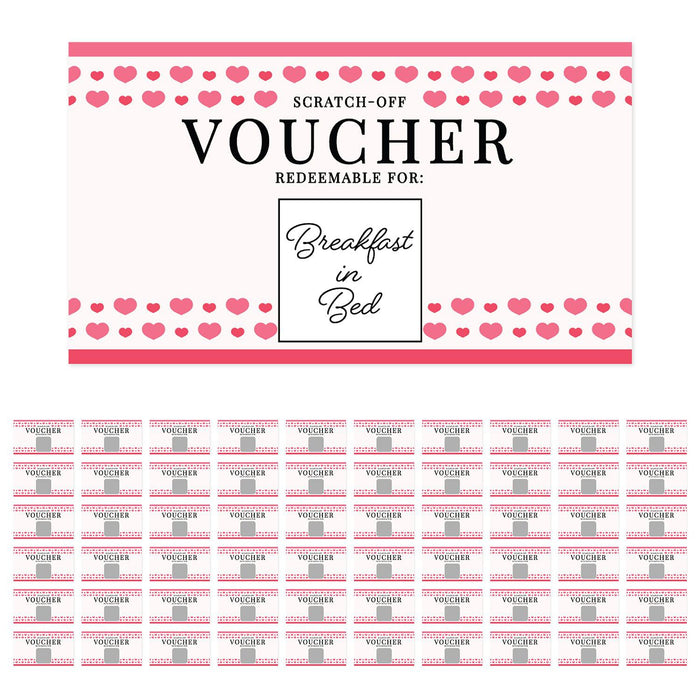 Pre-Printed DIY Scratch-Off Vouchers Couples Date Cards, Valentine's Day Love Coupons-Set of 60-Andaz Press-Polka Dots-