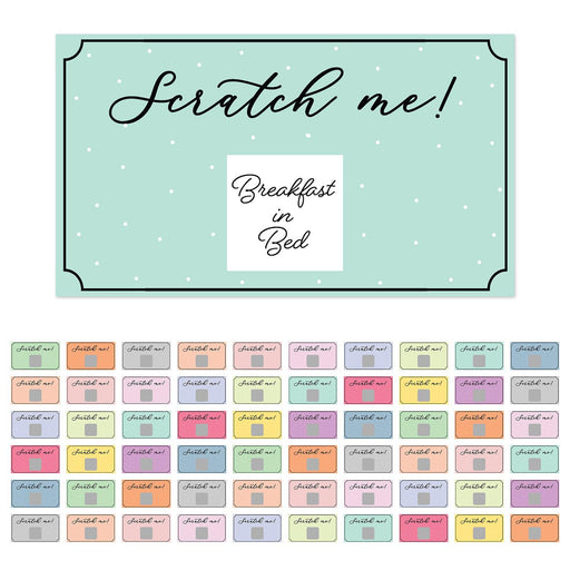 Pre-Printed DIY Scratch-Off Vouchers Couples Date Cards, Valentine's Day Love Coupons-Set of 60-Andaz Press-Polka Dots-