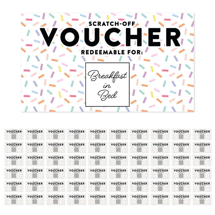 Pre-Printed DIY Scratch-Off Vouchers Couples Date Cards, Valentine's Day Love Coupons-Set of 60-Andaz Press-Sprinkles-
