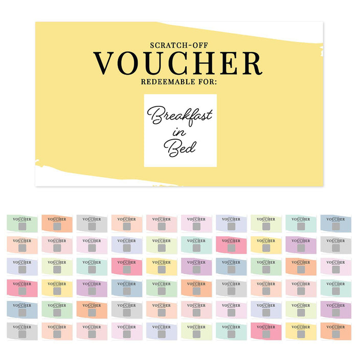Pre-Printed DIY Scratch-Off Vouchers Couples Date Cards, Valentine's Day Love Coupons-Set of 60-Andaz Press-Watercolor Swatch-