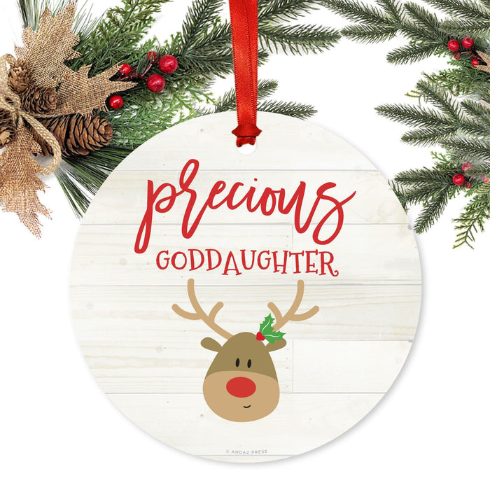 Precious Family Metal Christmas Ornament Reindeer-Set of 1-Andaz Press-Goddaughter-