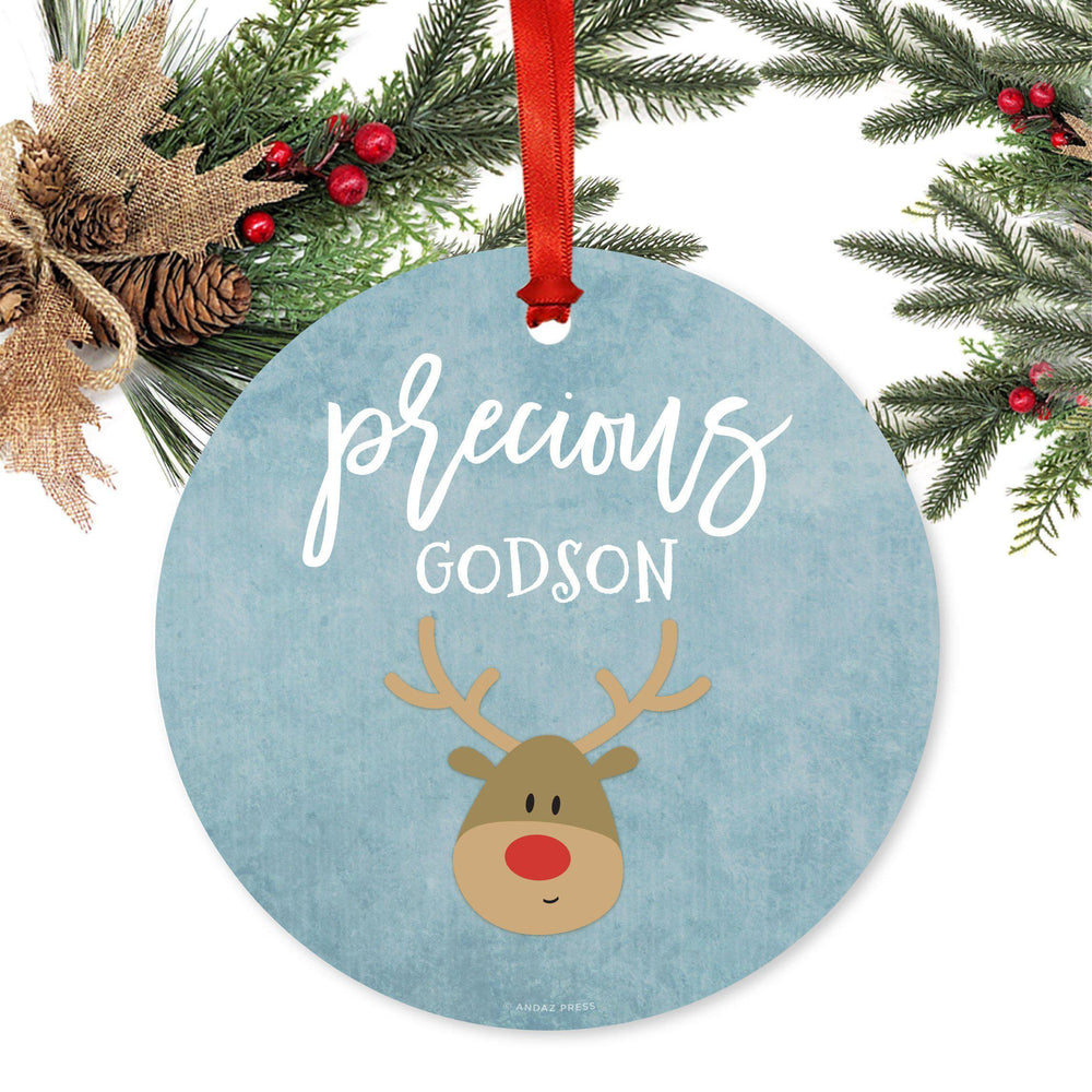 Precious Family Metal Christmas Ornament Reindeer-Set of 1-Andaz Press-Godson-