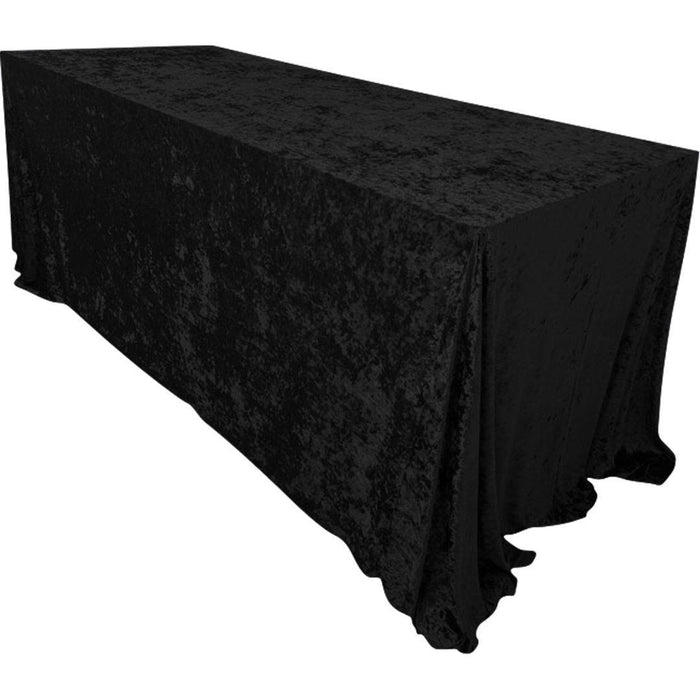 Premium Crushed Velvet Rectangle Tablecloth, 90 x 156 Inch-Set of 1-Koyal Wholesale-Black-