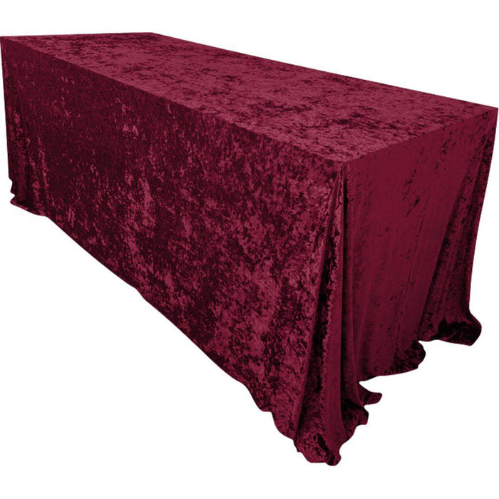 Premium Crushed Velvet Rectangle Tablecloth, 90 x 156 Inch-Set of 1-Koyal Wholesale-Burgundy-