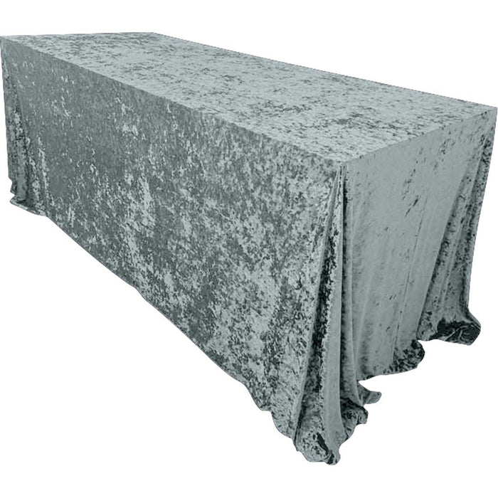 Premium Crushed Velvet Rectangle Tablecloth, 90 x 156 Inch-Set of 1-Koyal Wholesale-Gray-