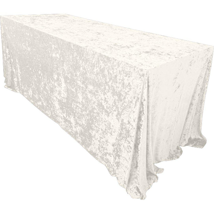 Premium Crushed Velvet Rectangle Tablecloth, 90 x 156 Inch-Set of 1-Koyal Wholesale-Ivory-