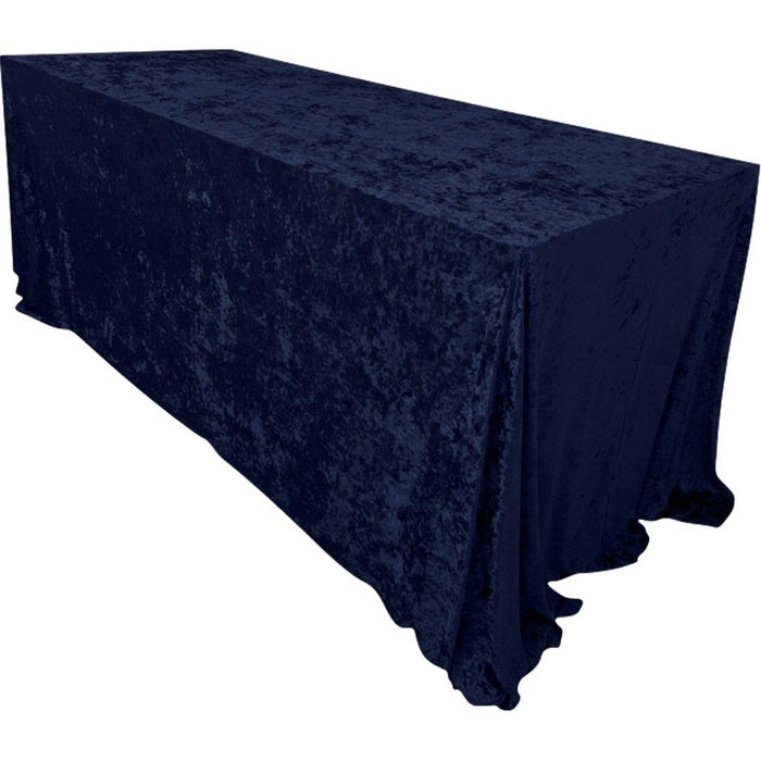 Premium Crushed Velvet Rectangle Tablecloth, 90 x 156 Inch-Set of 1-Koyal Wholesale-Navy Blue-