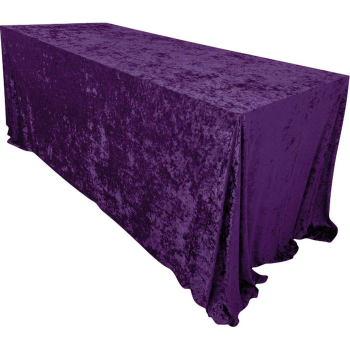 Premium Crushed Velvet Rectangle Tablecloth, 90 x 156 Inch-Set of 1-Koyal Wholesale-Royal Purple-