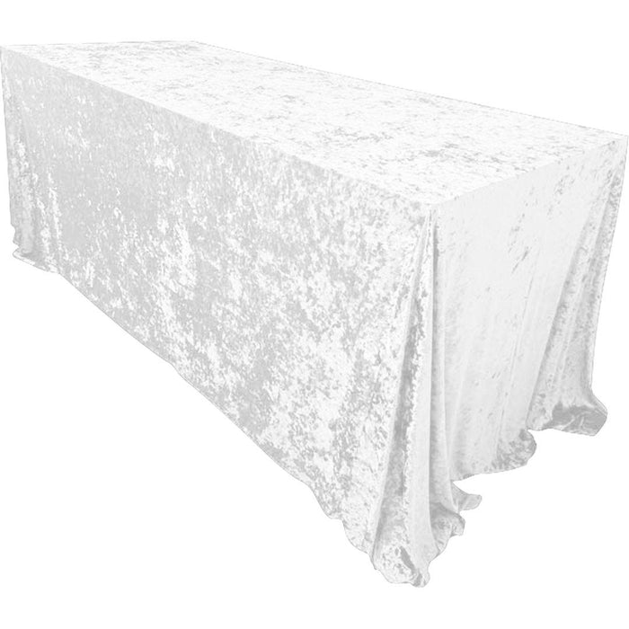 Premium Crushed Velvet Rectangle Tablecloth, 90 x 156 Inch-Set of 1-Koyal Wholesale-White-