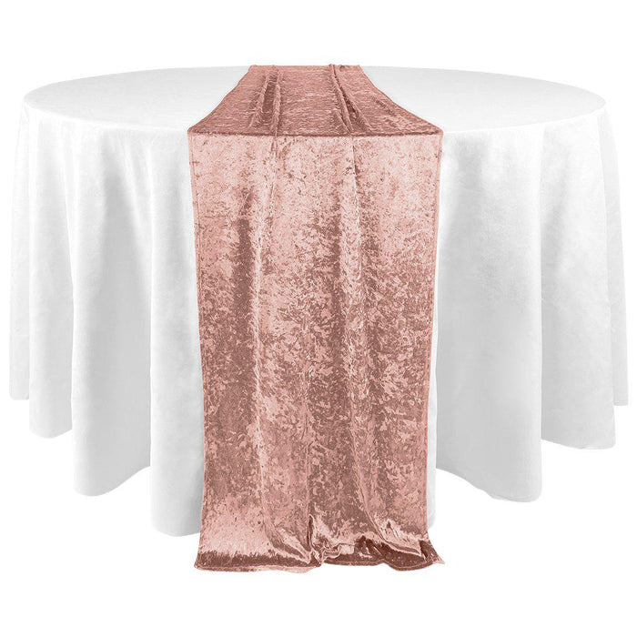 Premium Crushed Velvet Table Runner, 12 x 108 inch-Set of 1-Koyal Wholesale-Blush Pink-