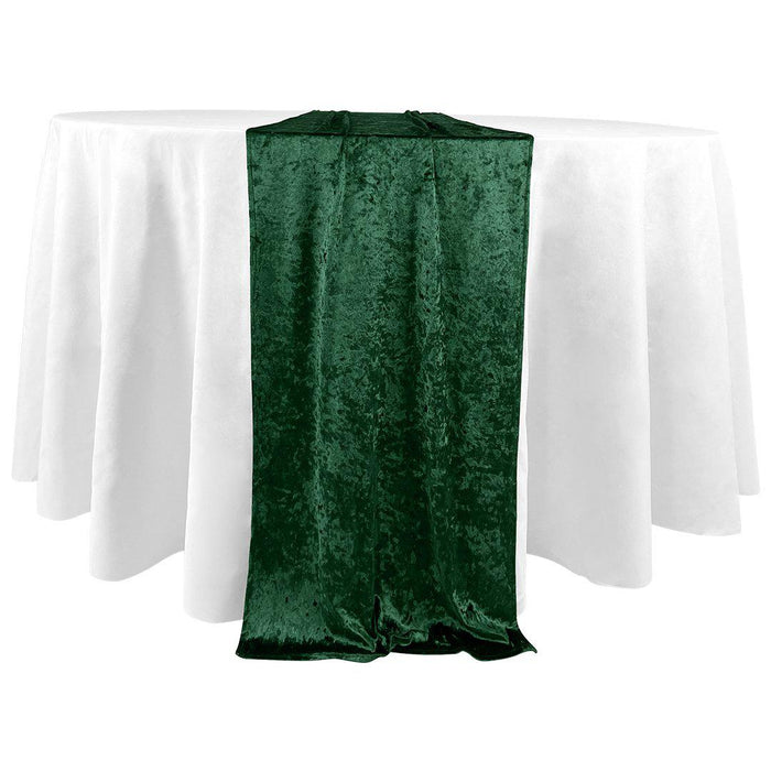Premium Crushed Velvet Table Runner, 12 x 108 inch-Set of 1-Koyal Wholesale-Emerald Green-