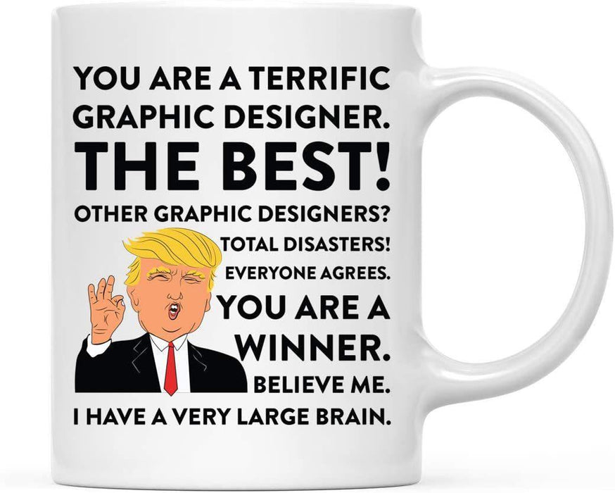 President Donald Trump Terrific Career Ceramic Coffee Mug Collection 2-Set of 1-Andaz Press-Dog Walker-