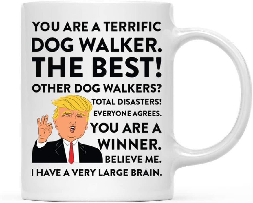 President Donald Trump Terrific Career Ceramic Coffee Mug Collection 2-Set of 1-Andaz Press-Dog Walker-