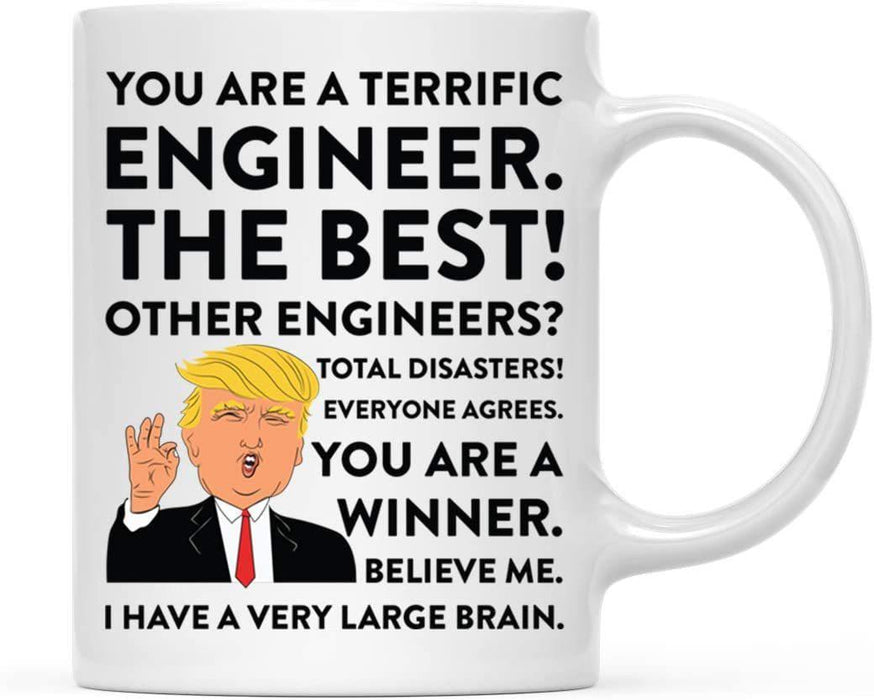 President Donald Trump Terrific Career Ceramic Coffee Mug Collection 2-Set of 1-Andaz Press-Engineer-