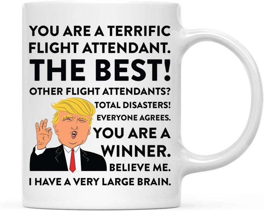 President Donald Trump Terrific Career Ceramic Coffee Mug Collection 2-Set of 1-Andaz Press-Flight Attendant-