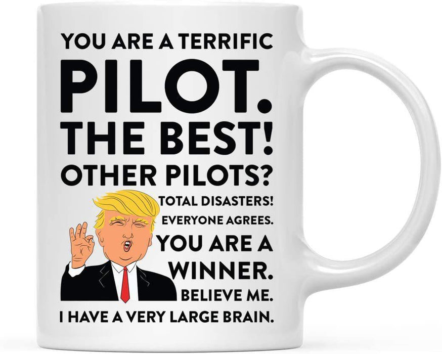 President Donald Trump Terrific Career Ceramic Coffee Mug Collection 3-Set of 1-Andaz Press-Pilot-