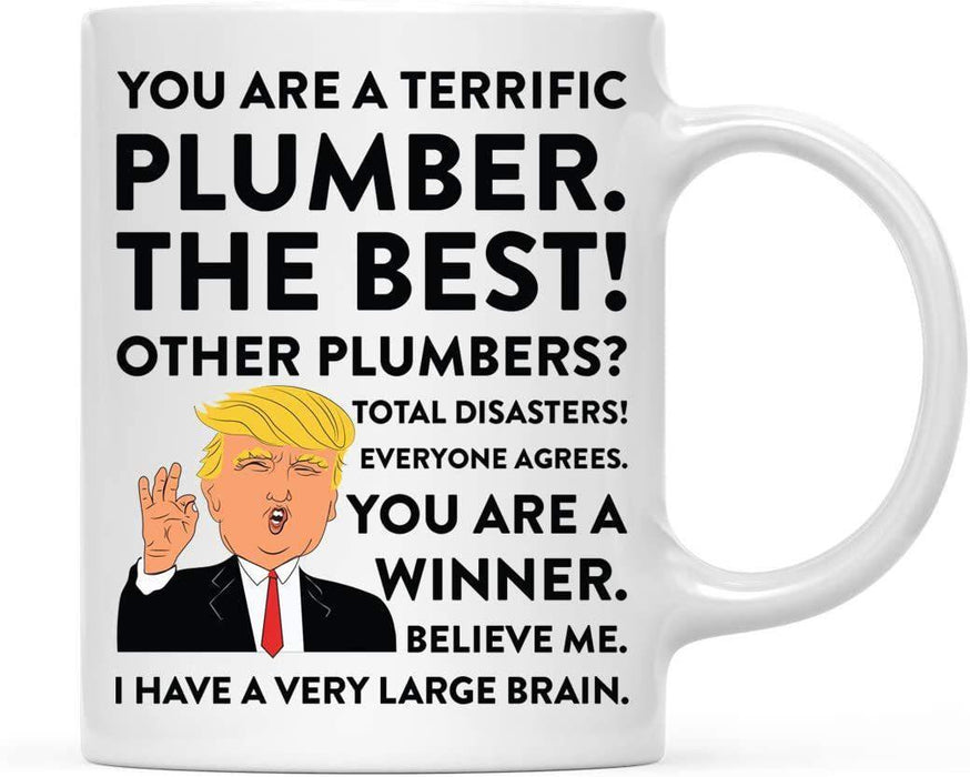 President Donald Trump Terrific Career Ceramic Coffee Mug Collection 3-Set of 1-Andaz Press-Plumber-
