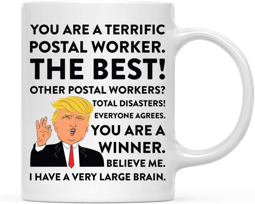 President Donald Trump Terrific Career Ceramic Coffee Mug Collection 3-Set of 1-Andaz Press-Postal Worker-