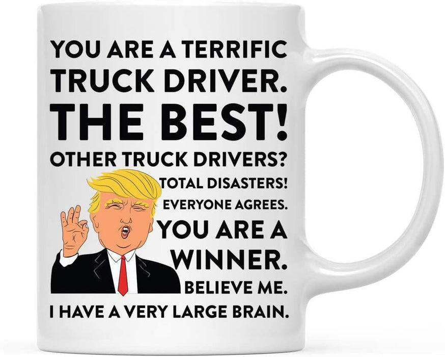 President Donald Trump Terrific Career Ceramic Coffee Mug Collection 3-Set of 1-Andaz Press-Truck Driver-