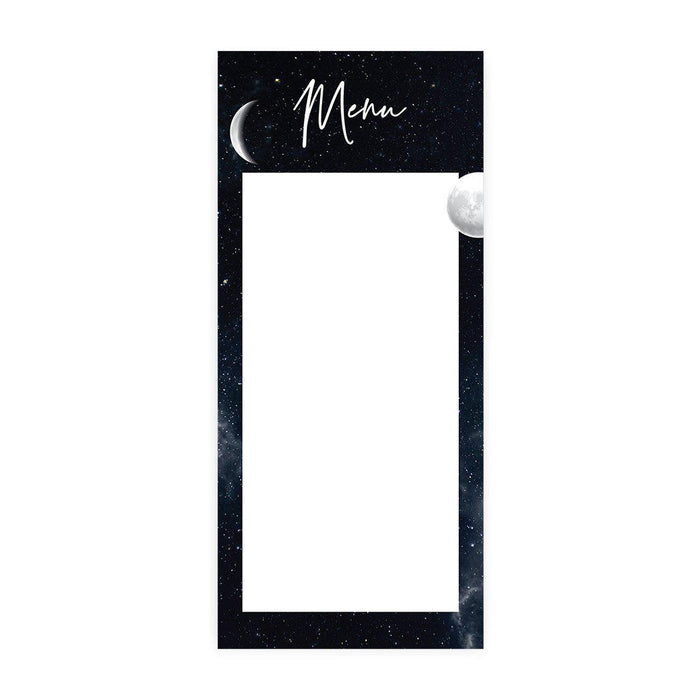 Printable Wedding Paper Menu Cards for DIY Printer for Dinner Table Place Settings Design 2-Set of 52-Andaz Press-Celestial Moon Phase-