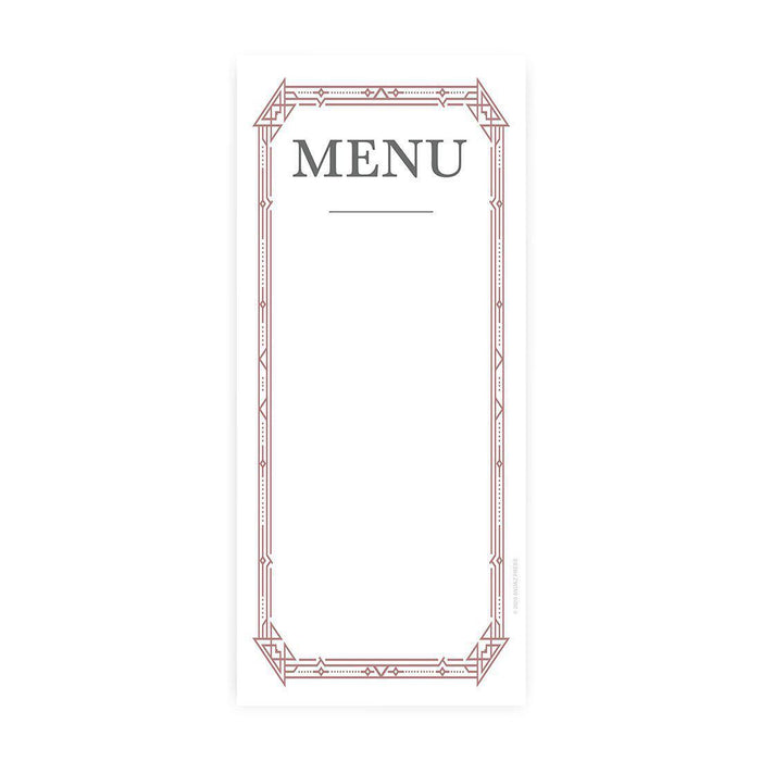 Diy Menu Cards Template