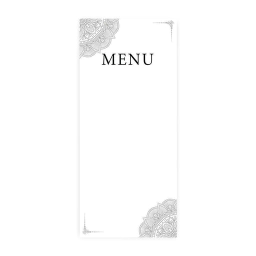Printable Wedding Paper Menu Cards for DIY Printer for Dinner Table Place Settings Design 2-Set of 52-Andaz Press-Gray Elegant Ornate-