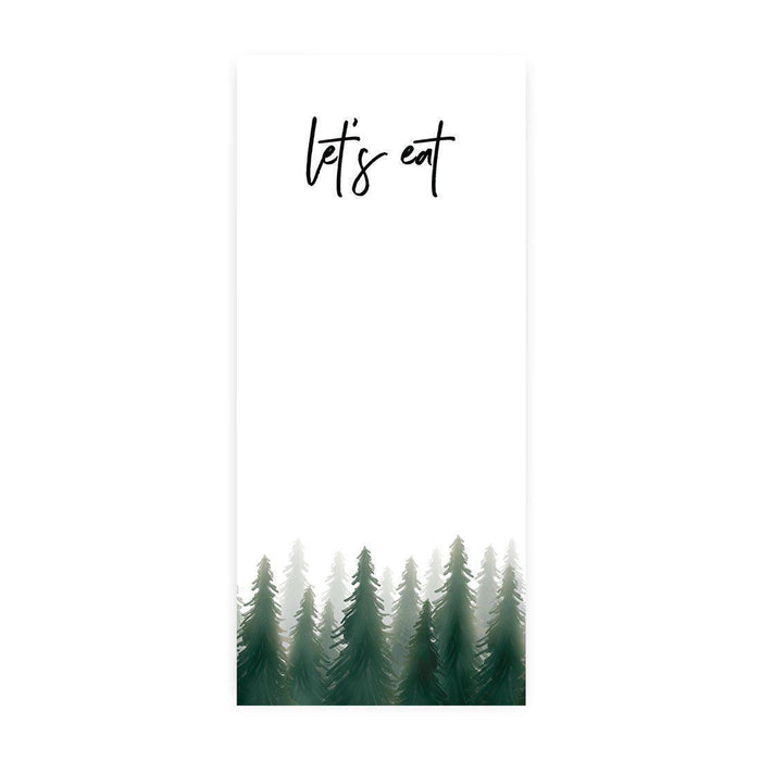 Printable Wedding Paper Menu Cards for DIY Printer for Dinner Table Place Settings Design 2-Set of 52-Andaz Press-Watercolor Pine Trees Woodland Forest-