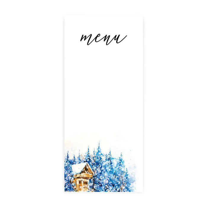 Printable Wedding Paper Menu Cards for DIY Printer for Dinner Table Place Settings Design 2-Set of 52-Andaz Press-Winter-