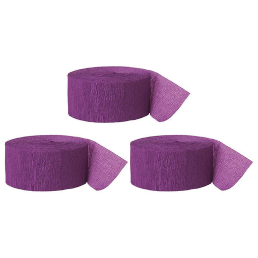 Purple Crepe Paper Streamer Hanging Decorative Kit-Set of 3-Andaz Press-
