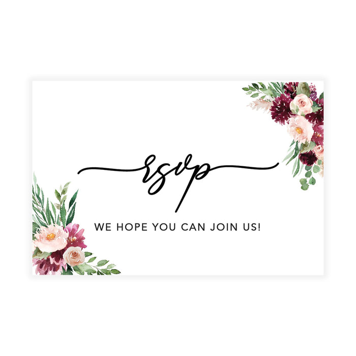 RSVP Postcards for Wedding Cardstock Response Reply Cards-Set of 56-Andaz Press-Spring Watercolor Florals-