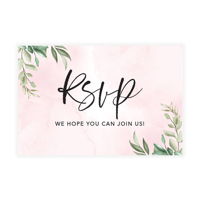 RSVP Postcards for Wedding Cardstock Response Reply Cards-Set of 56-Andaz Press-Watercolor Greenery-