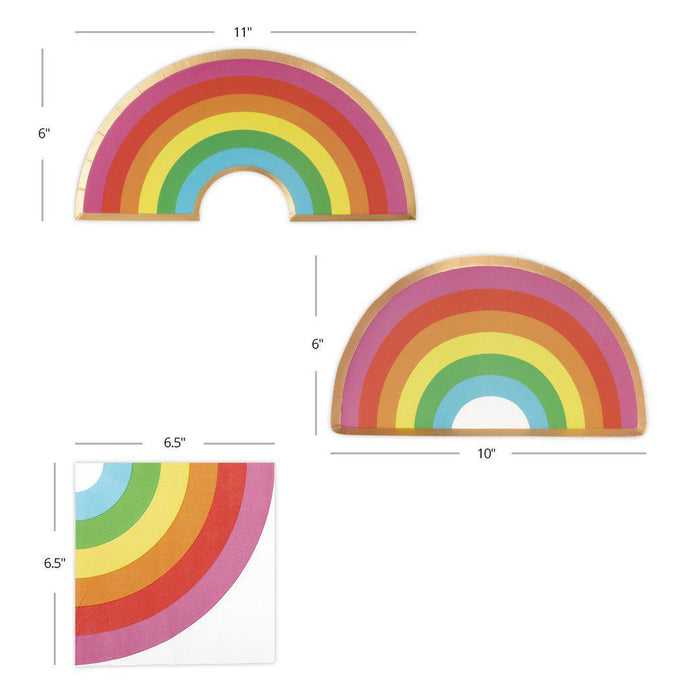 Rainbow Party Plates and Lunch Napkins Tableware Kit-Set of 50-Andaz Press-