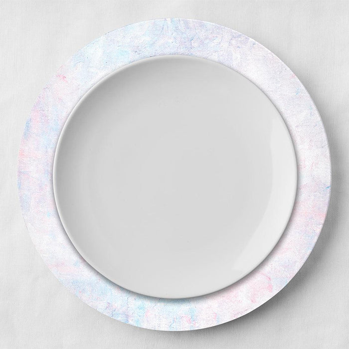 Rainbow Watercolor Pastel Acrylic Charger Plates-Set of 4-Koyal Wholesale-
