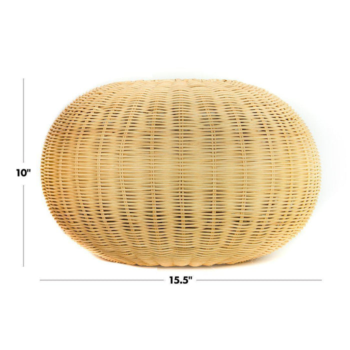 Rattan Wicker Farmhouse Chandelier Bamboo Rattan Pendant Light Lamp-Set of 1-Koyal Wholesale-15.5"-