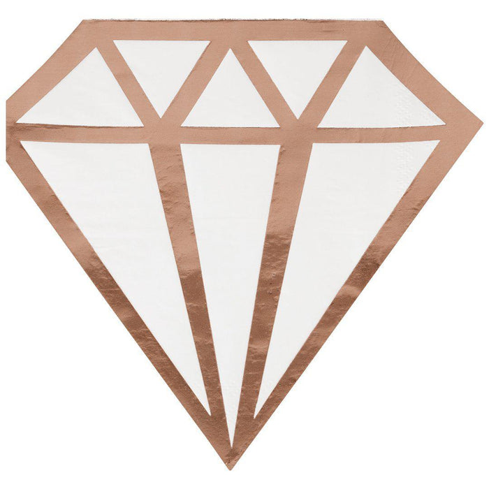 Real Foil Diamond Cocktail Napkins-Set of 50-Andaz Press-Rose Gold-