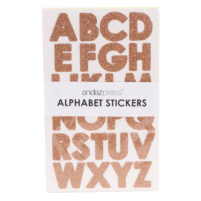 Real Glitter Alphabet Sticker Letters-Set of 1-Andaz Press-Gold-