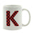 Red Plaid Monogram Letter Ceramic Coffee Mug-Set of 1-Andaz Press-Letter A-