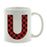 Red Plaid Monogram Letter Ceramic Coffee Mug-Set of 1-Andaz Press-Letter A-