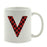 Red Plaid Monogram Letter Ceramic Coffee Mug-Set of 1-Andaz Press-Letter A-