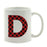 Red Plaid Monogram Letter Ceramic Coffee Mug-Set of 1-Andaz Press-Letter A-
