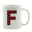 Red Plaid Monogram Letter Ceramic Coffee Mug-Set of 1-Andaz Press-Letter F-